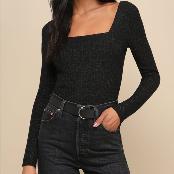 Lulus black shimmery bodysuit - Picture 1 of 4